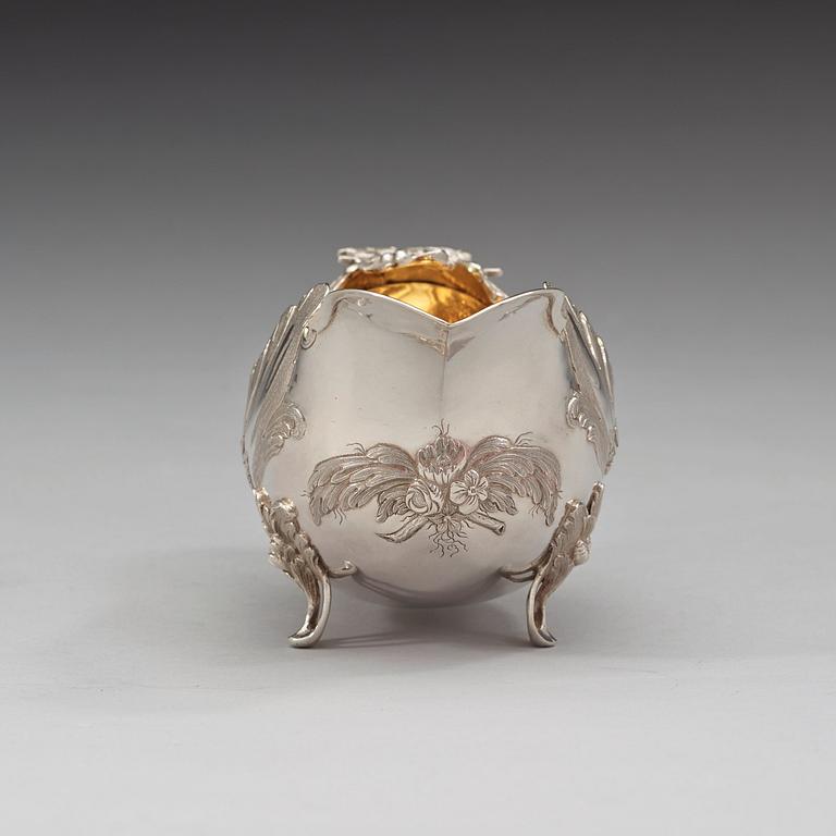 A Swedish 18th century parcel-gilt cream-jug, marks of Fredrik Petersson Ström, Stockholm 1774.