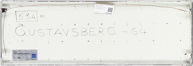 VÄGGPLAKETT, emalj på plåt. Bengt Berglund, Gustavsberg 1964.