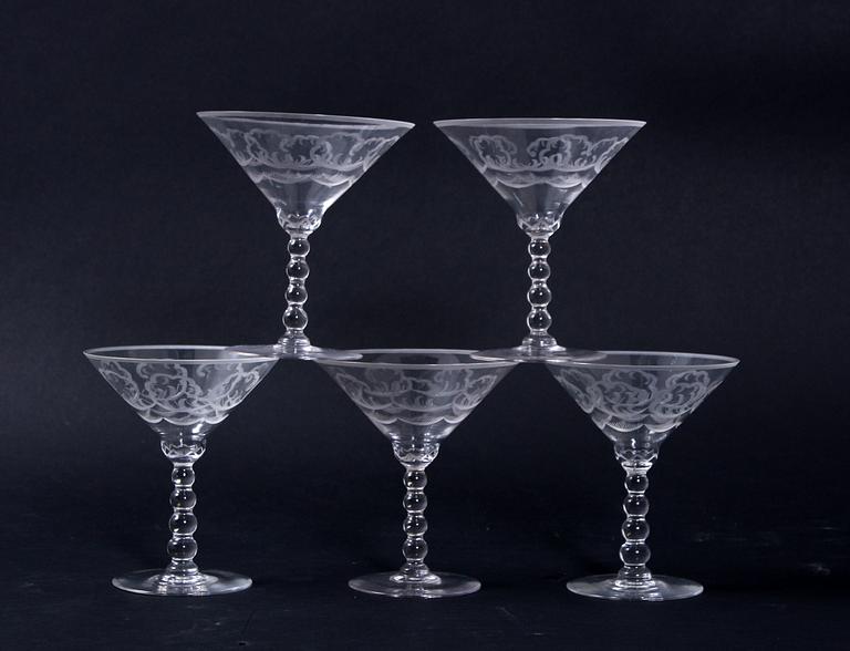 GLASSERVISDELAR, 27 st, "Molnet", Simon Gate, Orrefors.
