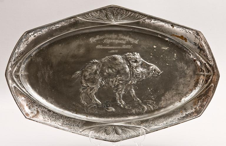 BRICKA, försilvrad metall, jugend, 1910/20-tal.