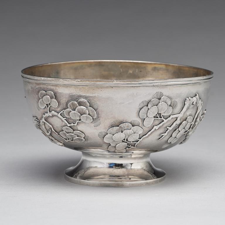 SKÅL, silver. Kina, Shanghai, 1900-talets början.