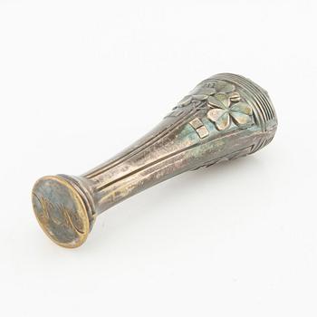 Fotoram, brevöppnare och sigill Jugend tidigt 1900-tal tenn och nysilver.