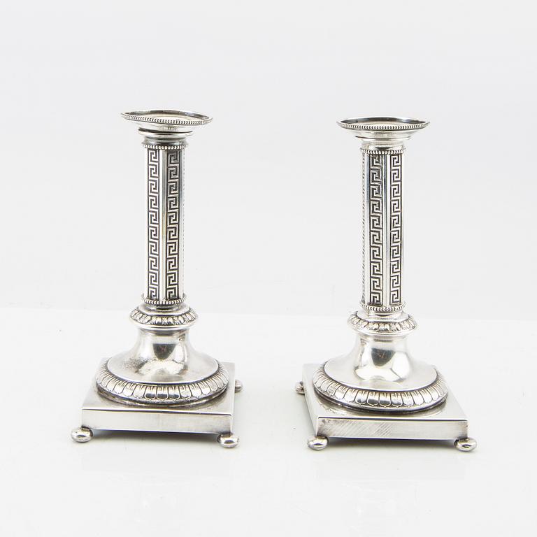 Bernard Hertz candlesticks, a pair, NS signed, circa 1900.