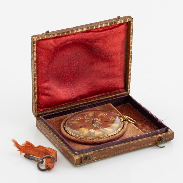 Pocket watch, 18K gold, 46 mm.