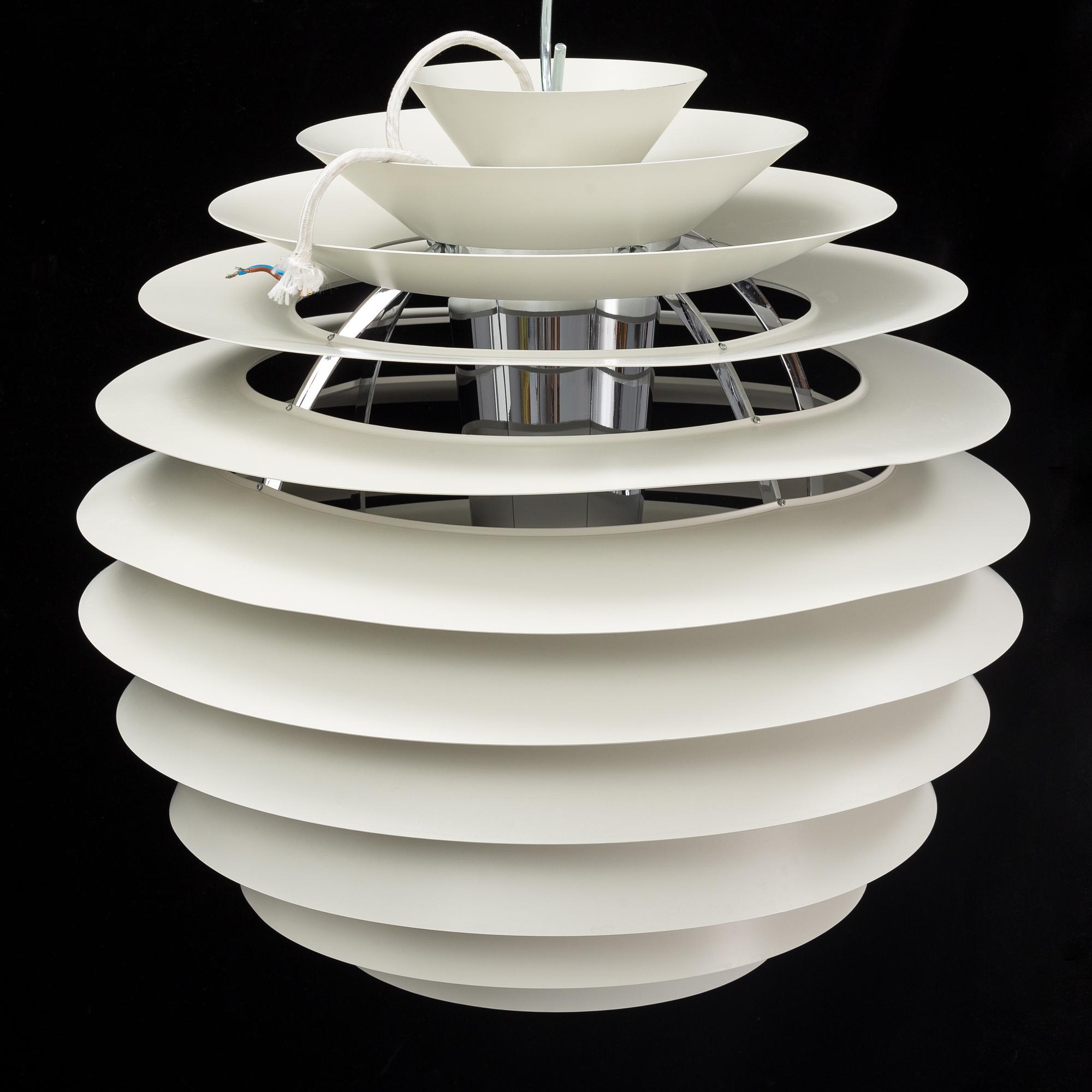 Poul Henningsen, a 'PH Globe/Louvre' pendant light, Louis Poulsen, Denmark.