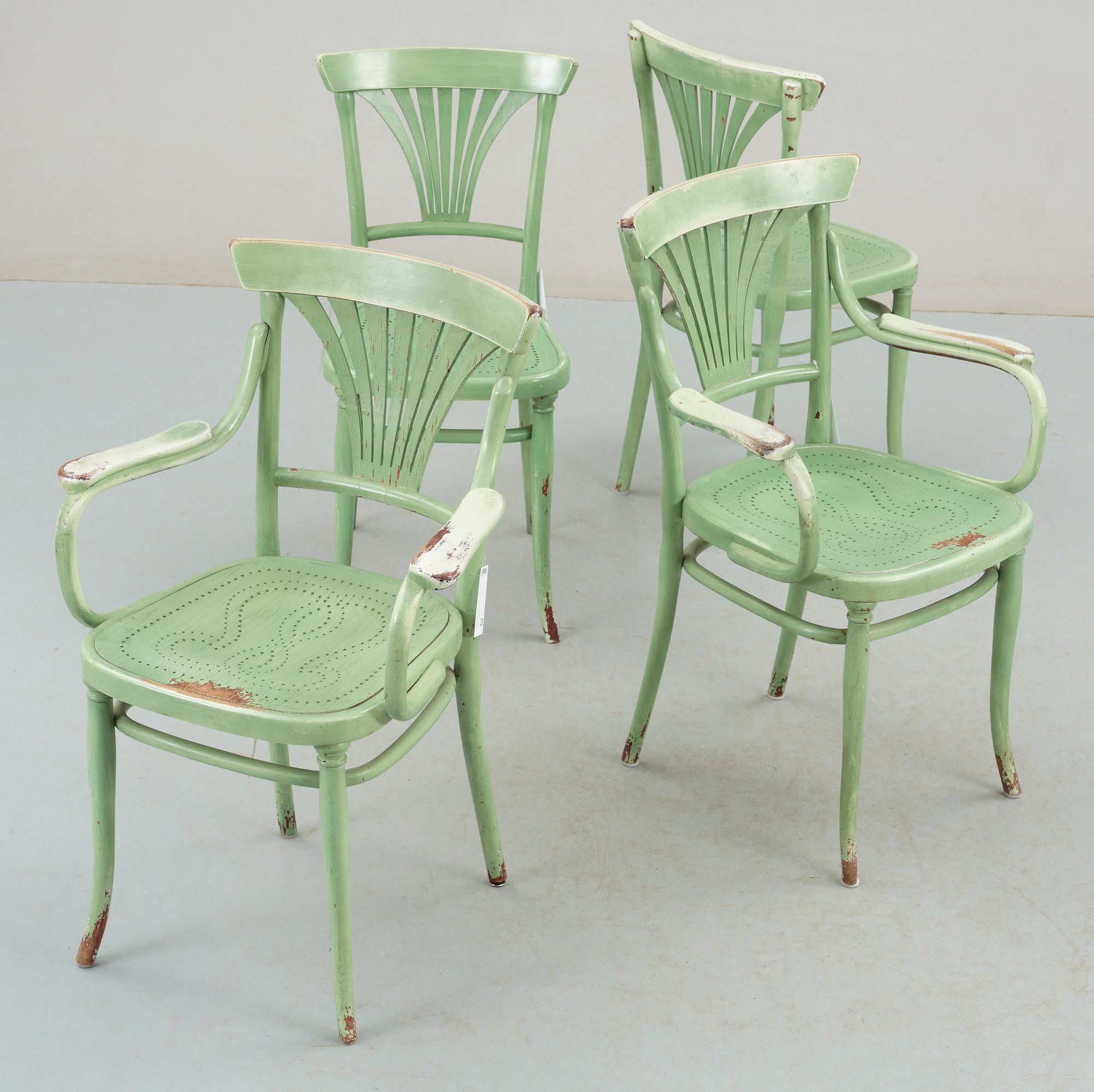 STOLAR, 4 st, Thonet, Wien, Österiket 1900-talets första hälft.