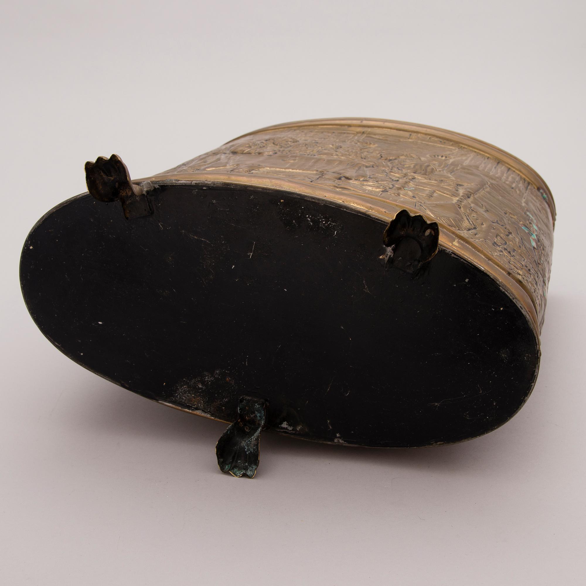 A brass unbrella stand, probably the Netherlands, the first half of the 20th century.