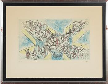Roberto Matta, etching in colours, signed 56/100.