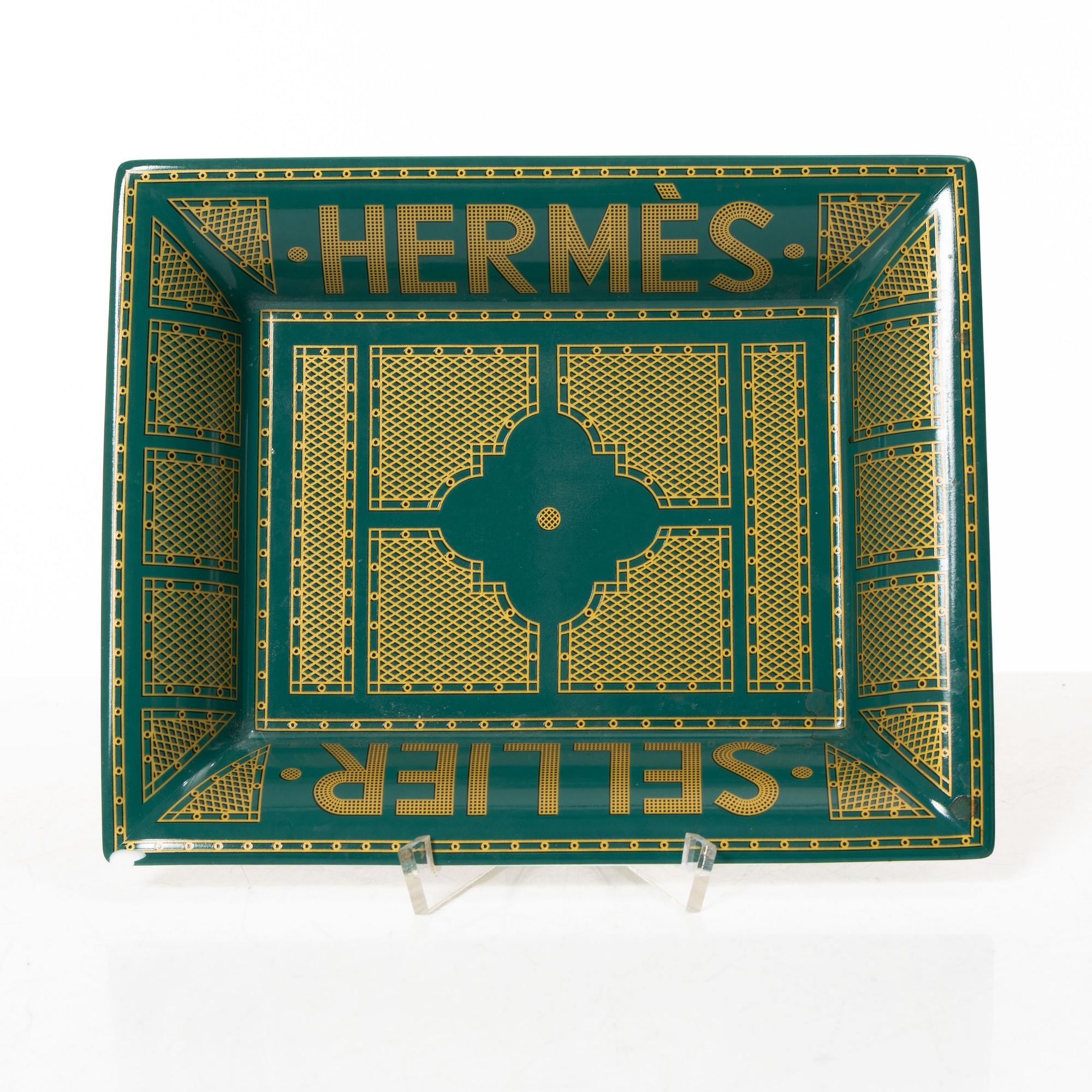 Hermès, a porcelain change tray, "Sellier".