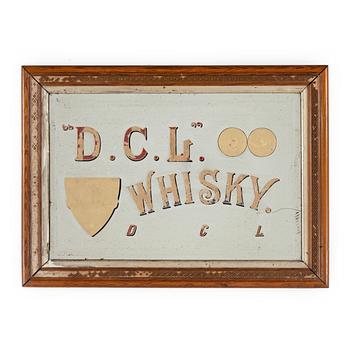 SKYLT/SPEGEL, D.C.L Whisky, omkring 1900.