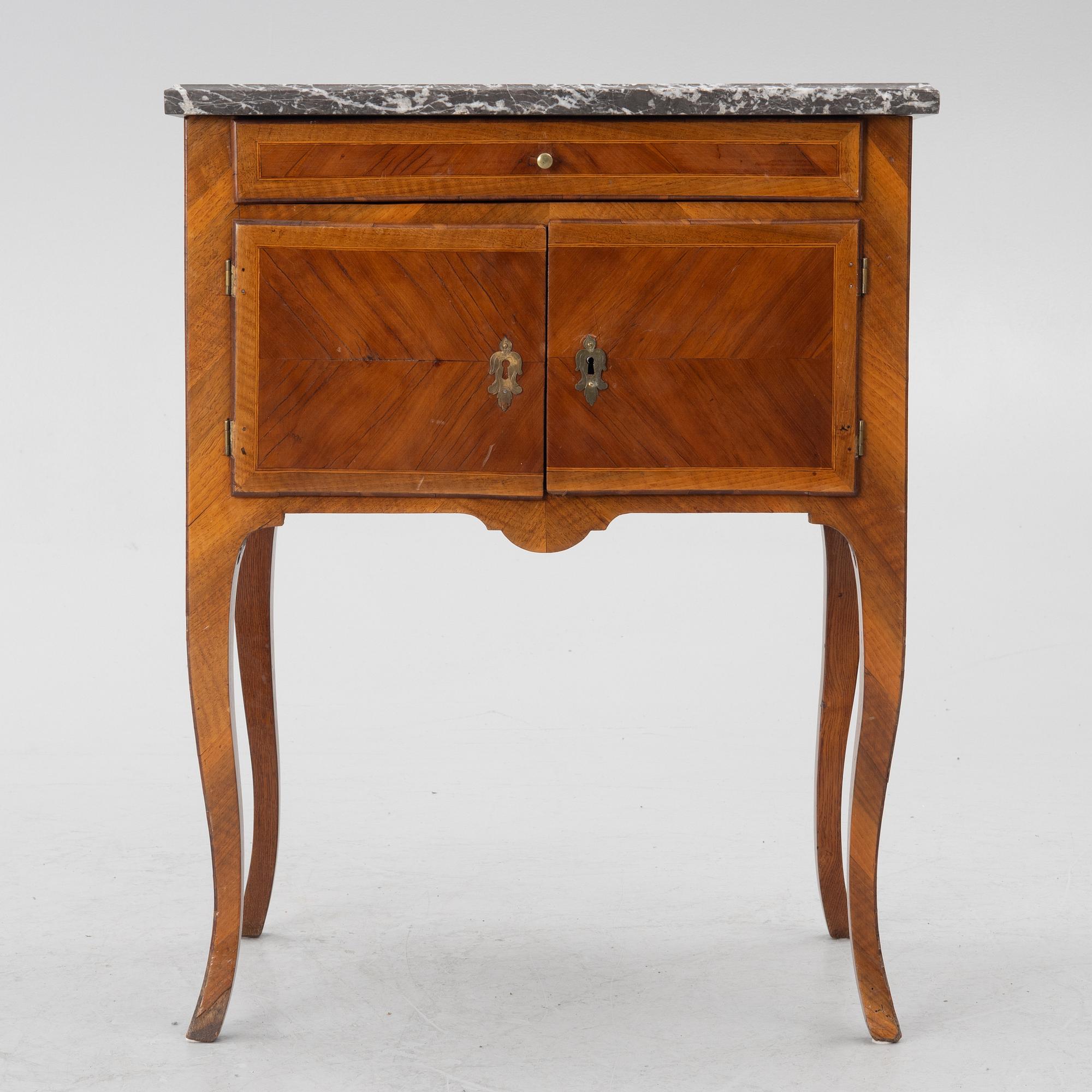 A Rococo bedside cabinet, 18th century.