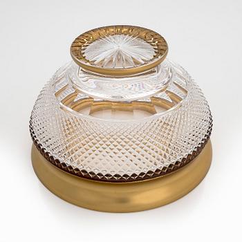 A set of three glass service parts, Moser, Czech Republic.