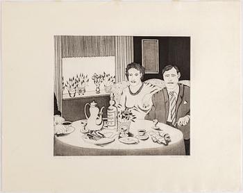 Almut Heise, étching, signed, dated 1968.