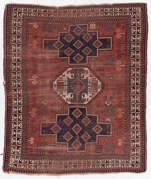 Carpet, Kazak, antique/semi-antique, approx. 225 x 190 cm.