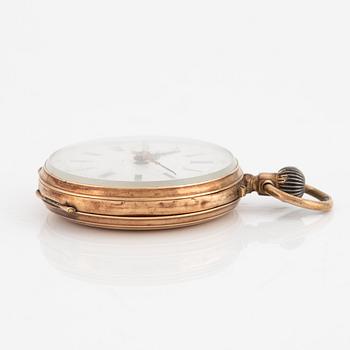 Pocket watch, 14K gold, with stand, 34 mm.