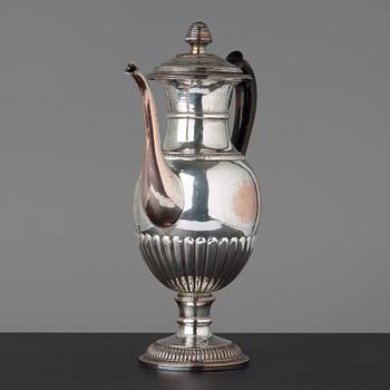 A Swedish late Empire 1830's coffeepot by Jacob Lenholm (master in Stockholm 1827-40).