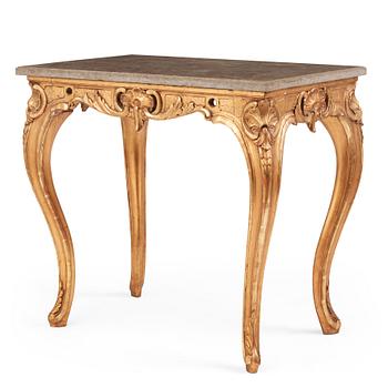 A Swedish rococo-style giltwood table, Stockholm, 19th century.