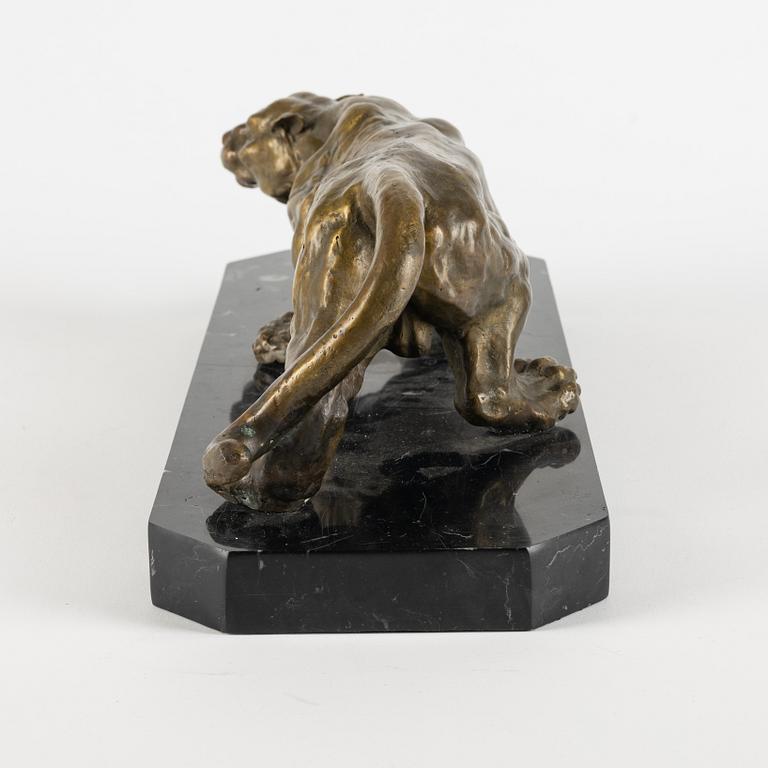 Sculpture, patinated bronze. Mounted on marble stand, second half of the 20th Century.