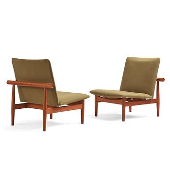 509. Finn Juhl, a par of 'Japan' (FD-137) easy chairs, France & Son, Denmark 1960s.