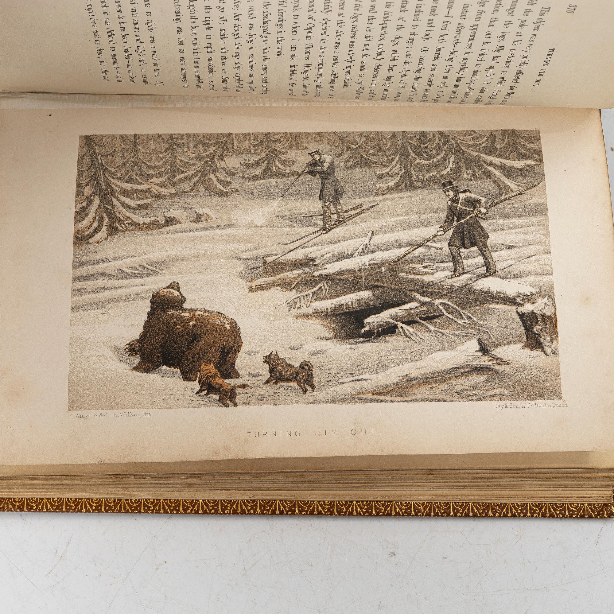 Collection of older books on hunting.