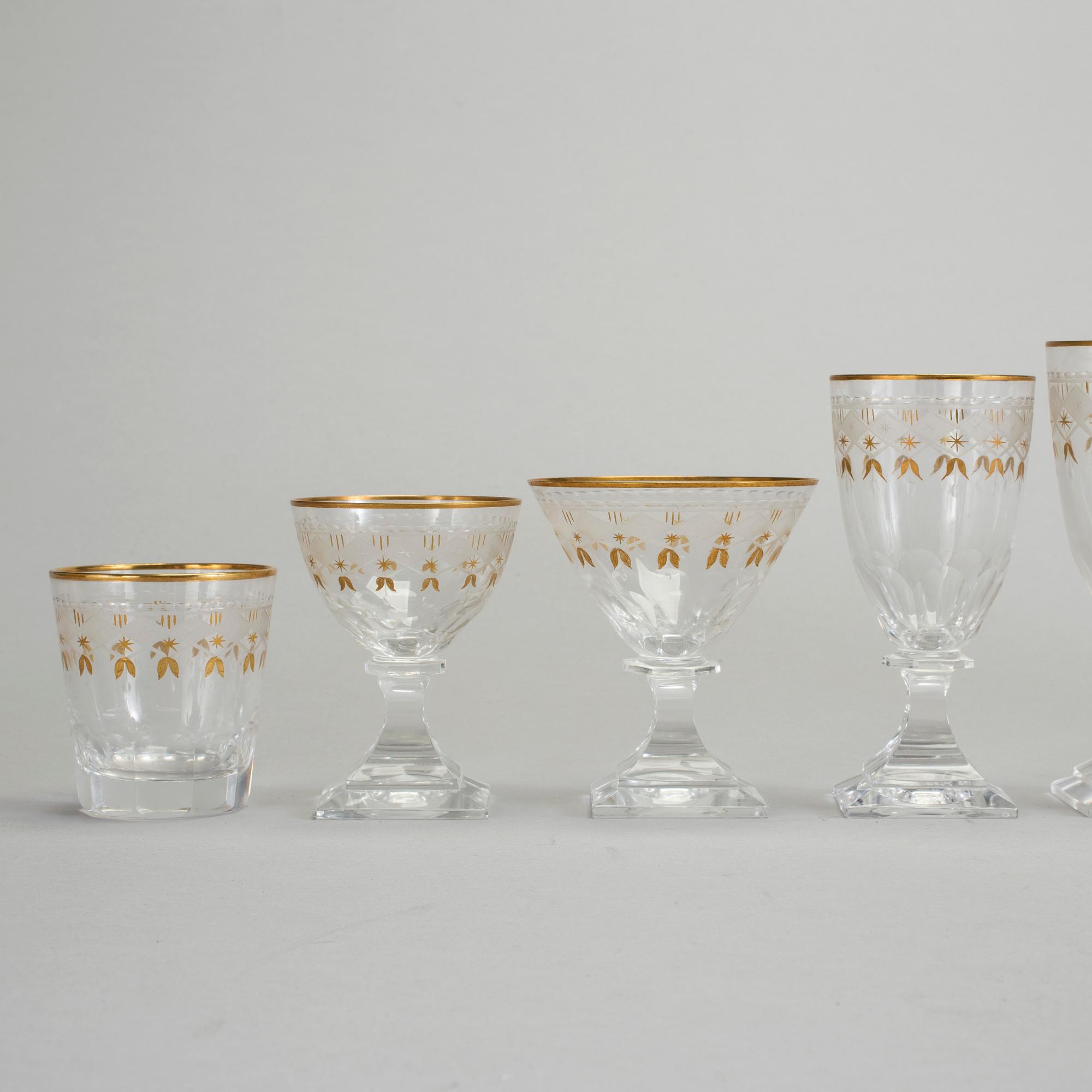 GLASSERVIS, 67 delar, "Odelberg Junior", Kosta, 1900-talets andra hälft.