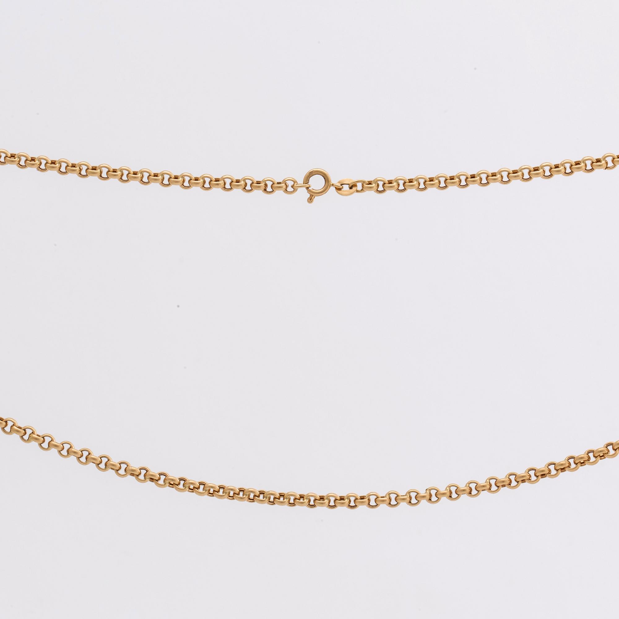 HALSKEDJA 18K guld, ärtlänk, 13,8 g, 75 cm.