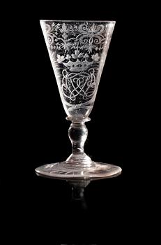 1197. A Swedish goblet, early 18th Century, probably Kungsholm´s.
