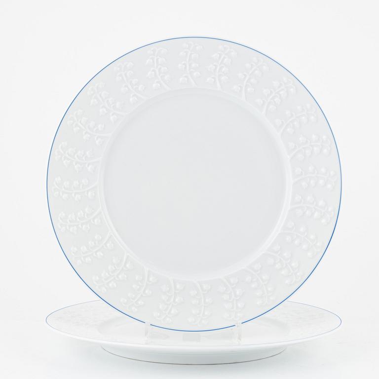 Tallrikar, 12 st, porslin, "Muguet", Lalique för Limoges, Frankrike.