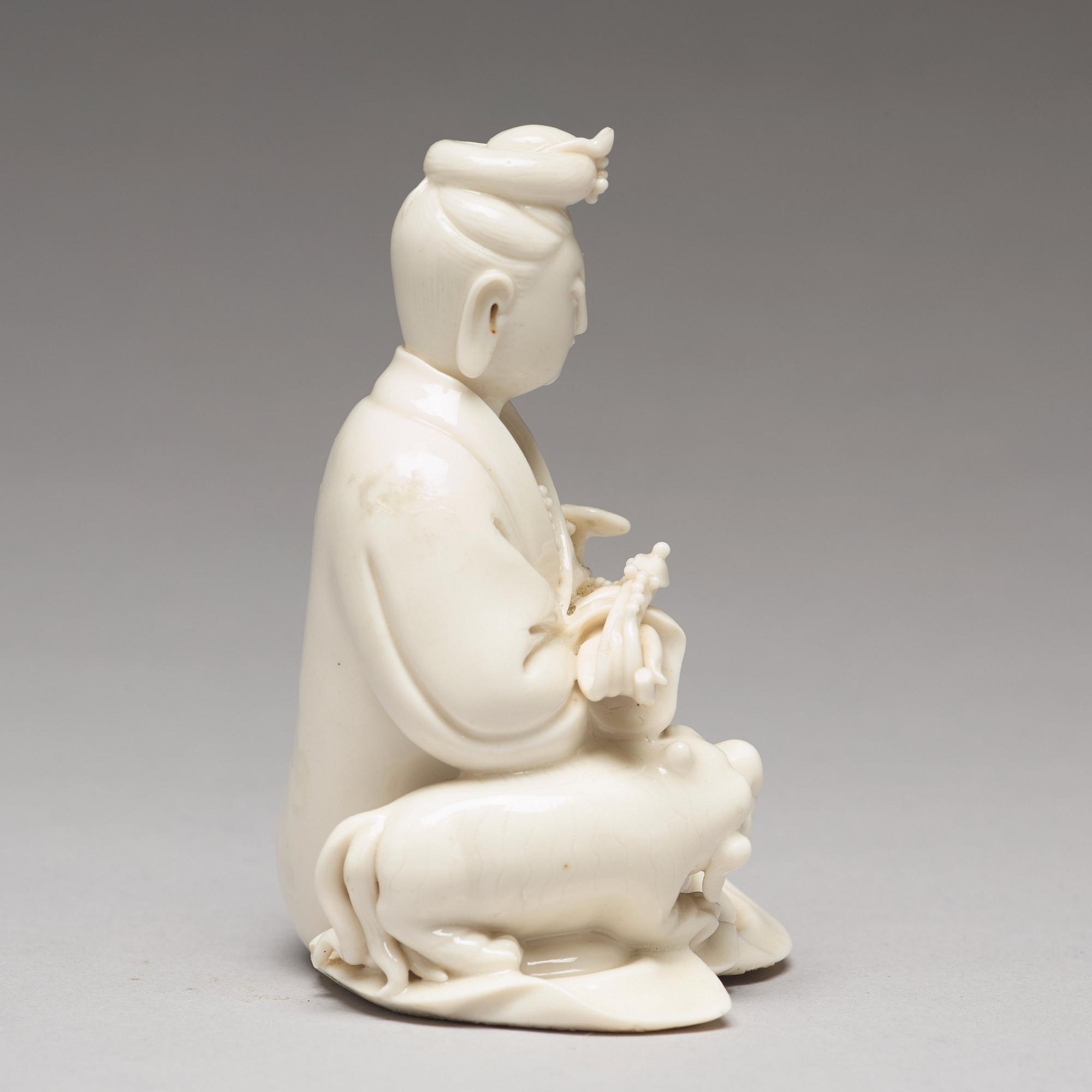 FIGURIN, blanc de chine. Qingdynastin, 1700-tal.