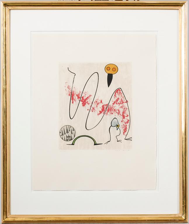 MAX ERNST, etching in colours, signed and numbered 69/100.