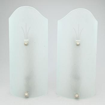 VÄGGLAMPETTER, 4 st, art deco, 1900-talets första hälft.