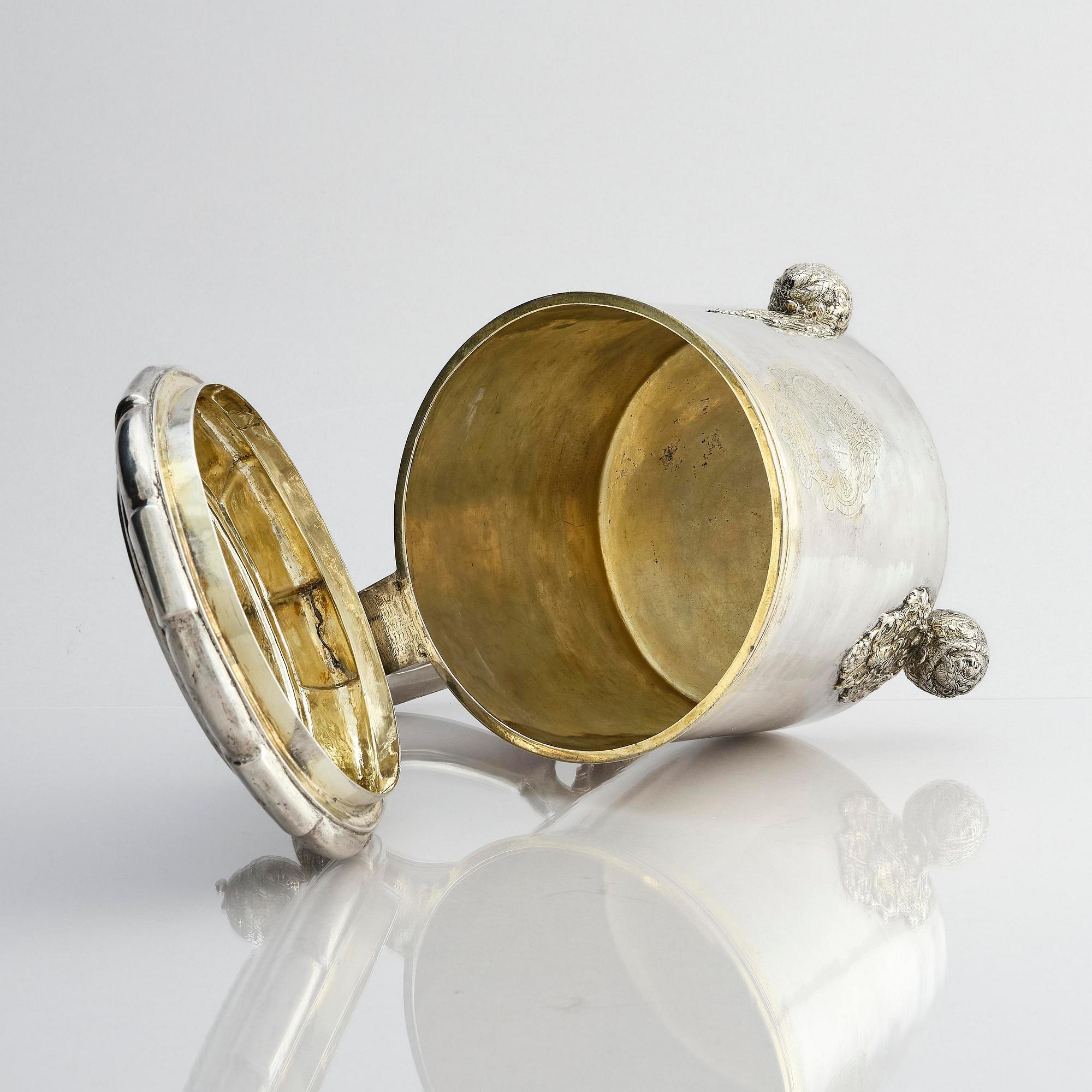 A Swedish 18th century parcel-gilt silver tankard, mark of Thomas Beckman the younger (active 1727-1765), Örebro.