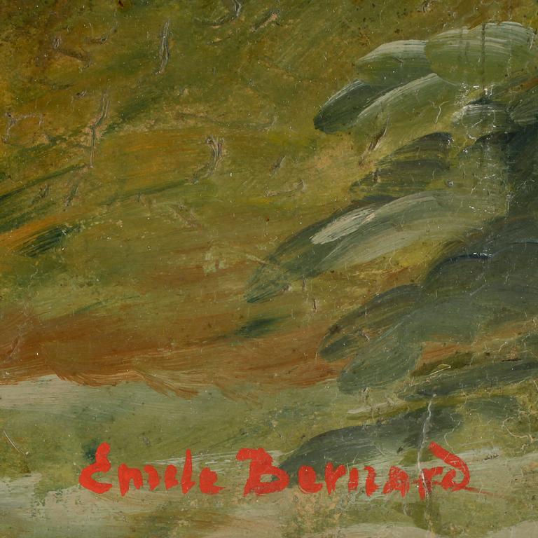 EMILE BERNARD. olja på papp-pannå, signerad Emile Bernard. Utförd 1915.