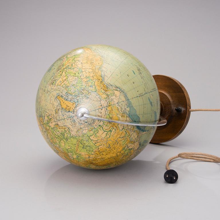 MAAPALLO, "Räthin fyysinen pallokartta, laatinut prof. Arthur Krause", Saksa. 1930/40-luku.