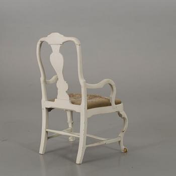 A Swedish rococo armchair mid 1700'.