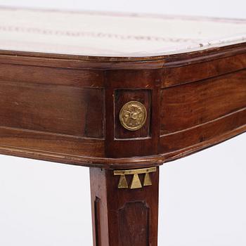 A Swedish Gustavian faience tea table, late 18th century.