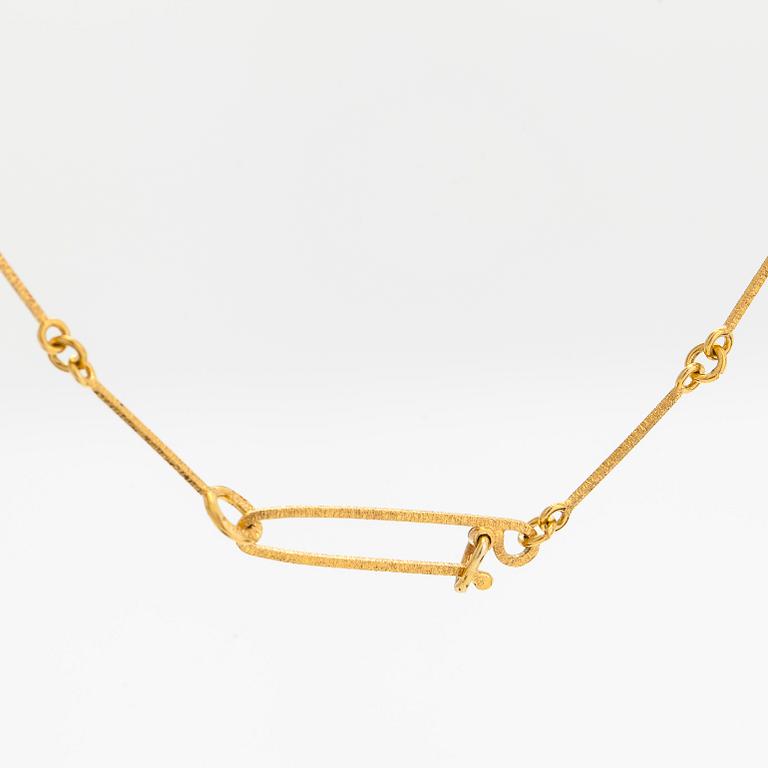 Björn Weckström, an 18K gold  necklace "Kero", with a diamond approx. 0.06 ct according to engraving. Lapponia 1990.