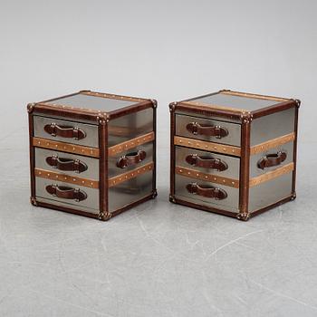 A pair of contemporary side tables.