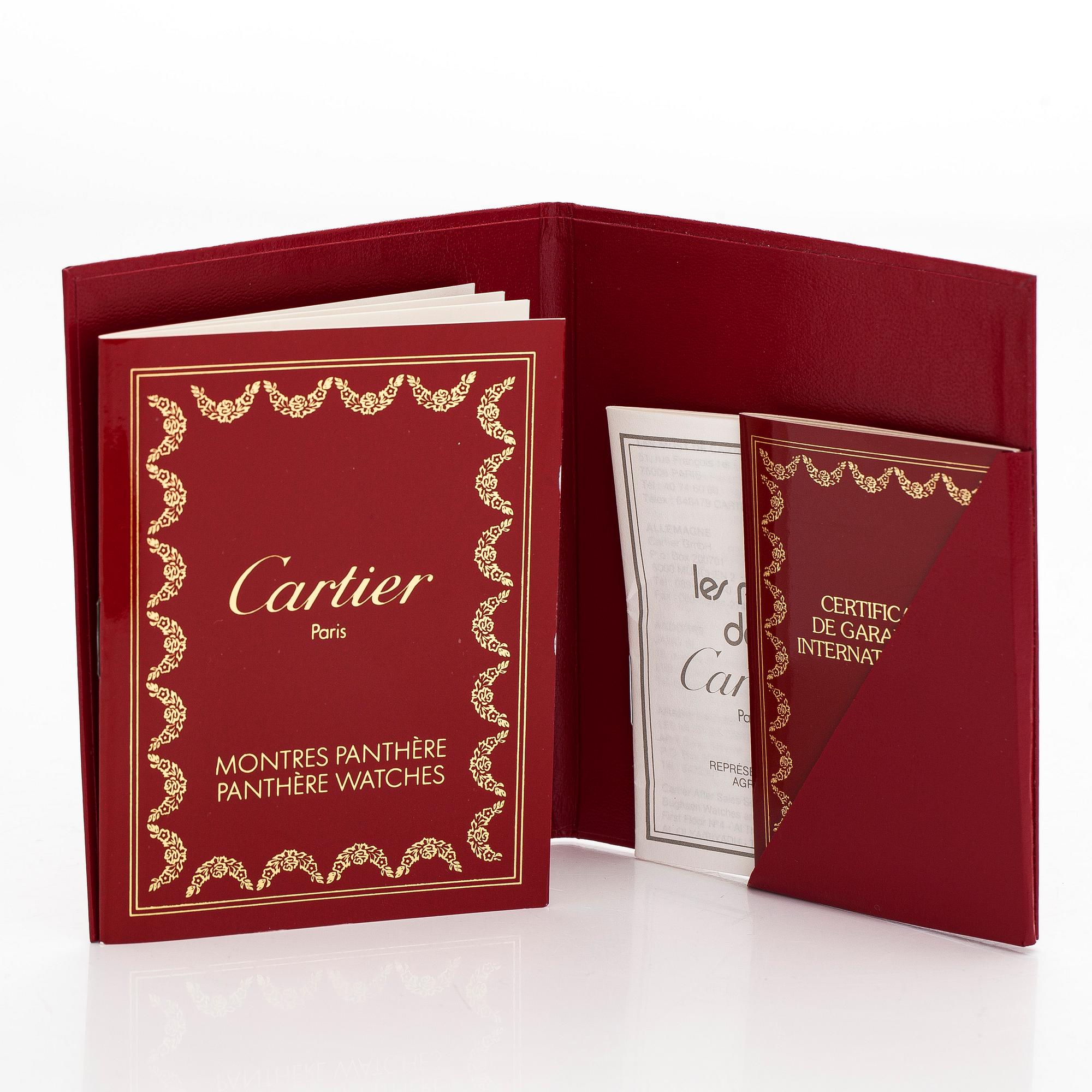 Cartier, ”Panthère”, rannekello, 21 x 21 mm, kultaa/terästä, kvartsi.