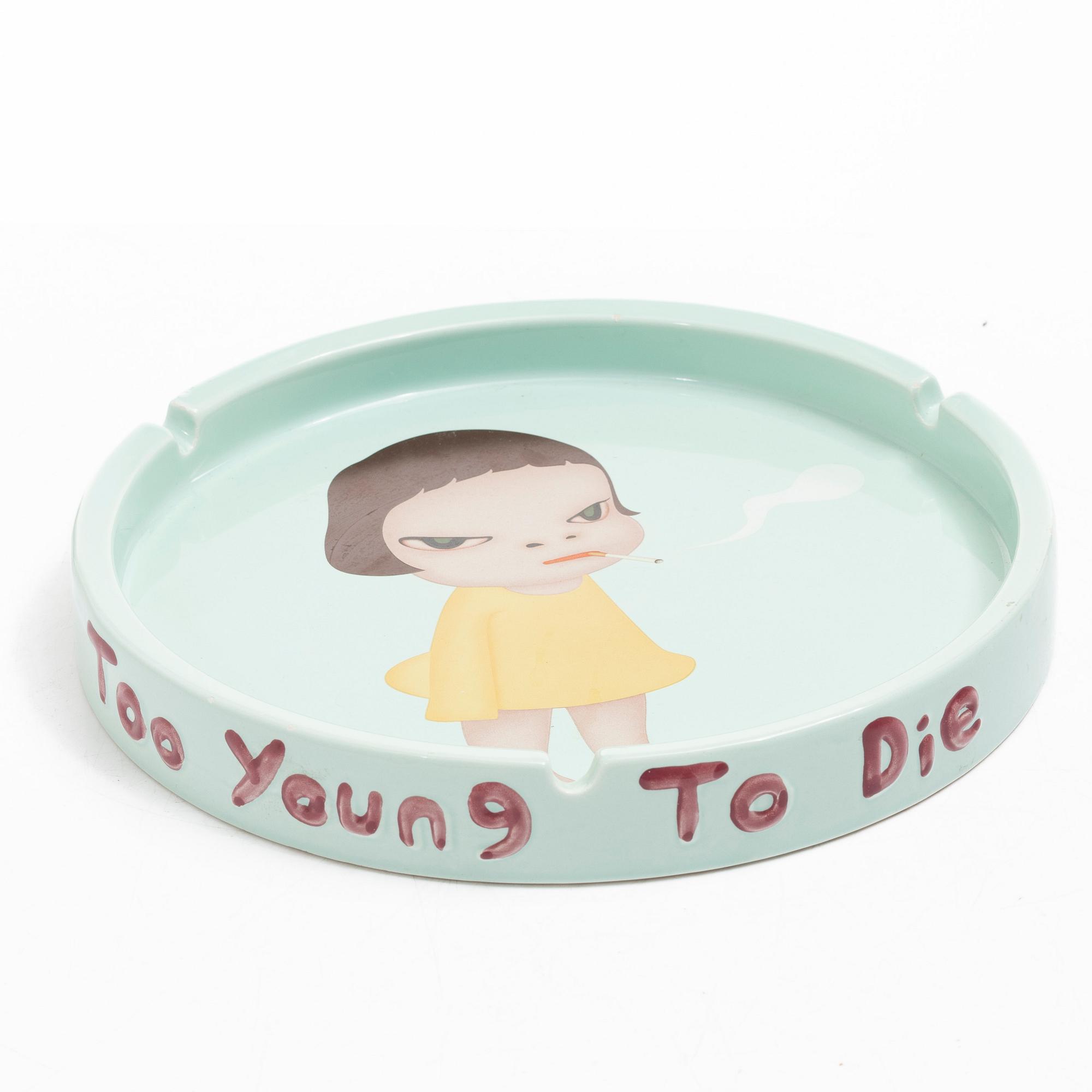 Yoshitomo Nara, an ashtray, "Too Young Too Die", Bozart, 2002.