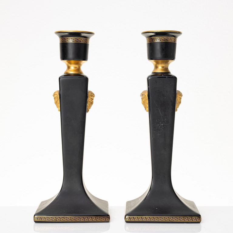 Ljusstakar, ett par, porslin, "Gorgona", Rosenthal för Versace.