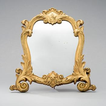 A TABLE MIRROR, Russia middle of the 19th century, gilt bronze.