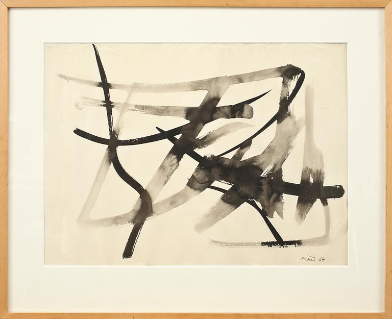 RICHARD MORTENSEN, tusch, sign o dat 54.