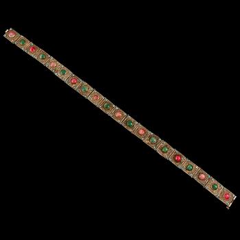 BÄLTE, vitmetall med cabochonlipade stenar, 1900-tal.