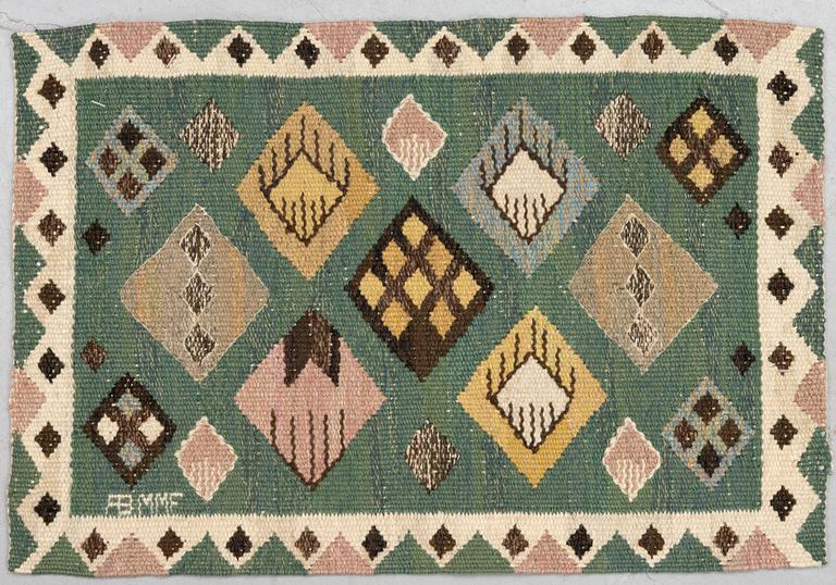 Märta Måås-Fjetterström, four textiles, "Knoppen", tapestry weave, ca 34,5 x 36-37 cm - 34-35,5 x 51 cm, signed AB MMF.