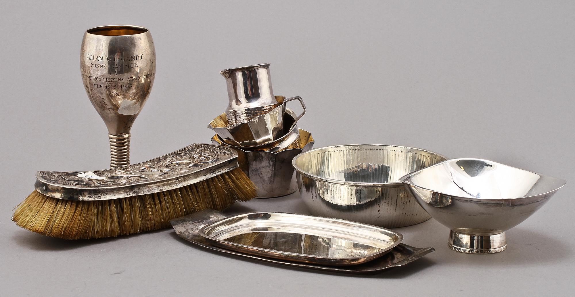 PARTI SILVER, 10 delar, Sverige o Tyskland, 1800/1900-tal.