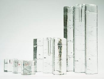 Timo Sarpaneva, A GLASS SCULPTURE, CANDLESTICKS, 3 PCS.