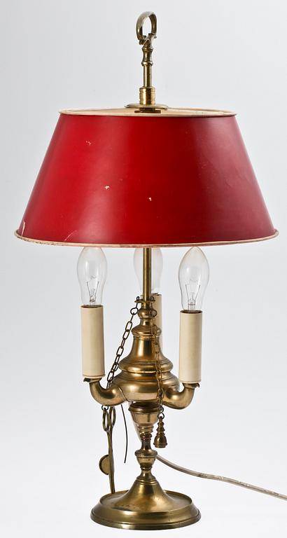 BORDSLAMPA, mässing, 1800/1900-tal.