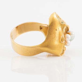 Björn Weckström, ring, 18K guld med pärlor, Lapponia.