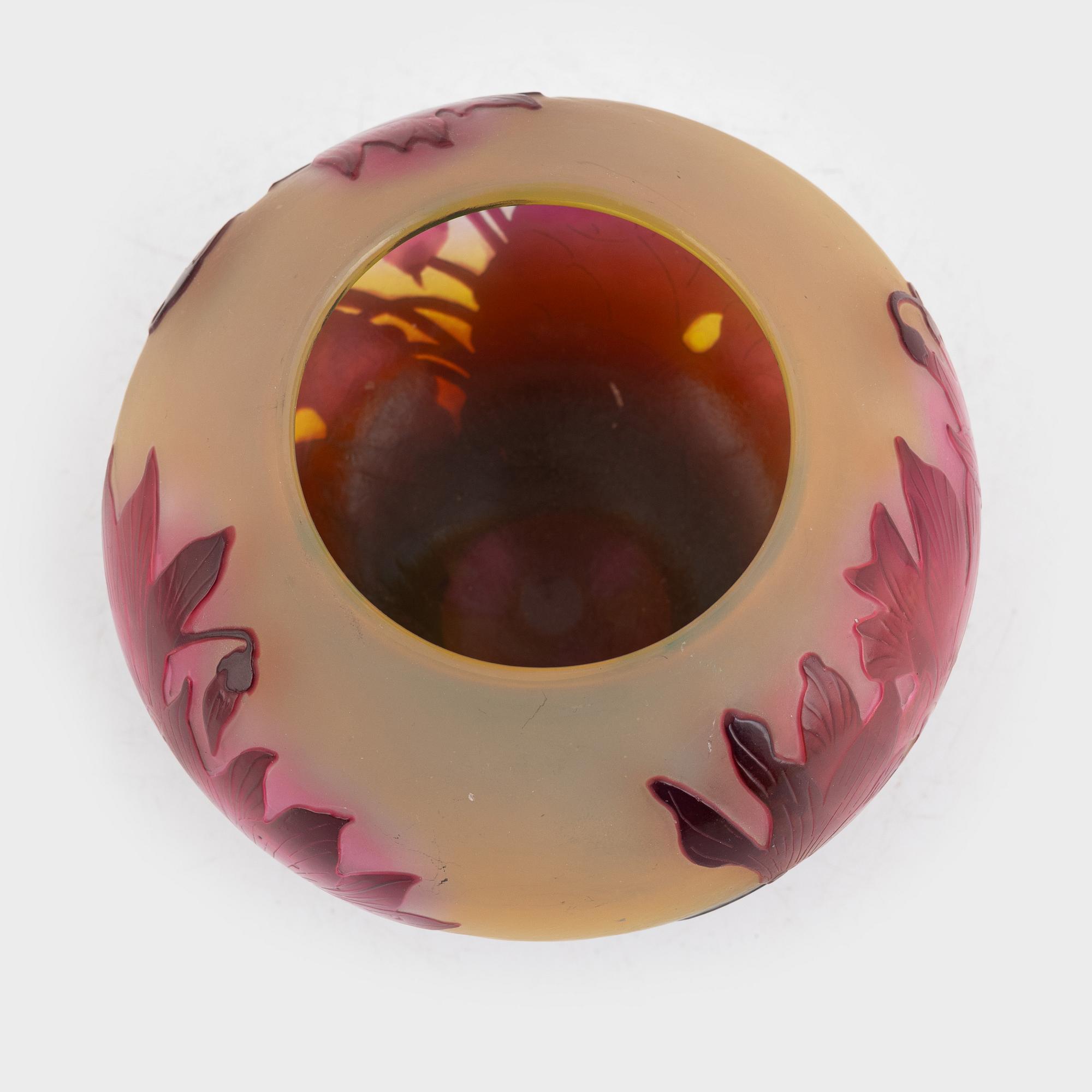 Emile Gallé, an Art Nouveau cameo glass vase, Nancy, France.